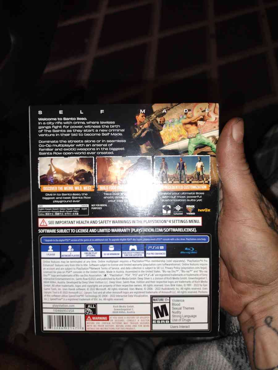 Steal Edition Saints Row Self Made New PS4 - Chattanooga, Tennessee - FleaMarketBay