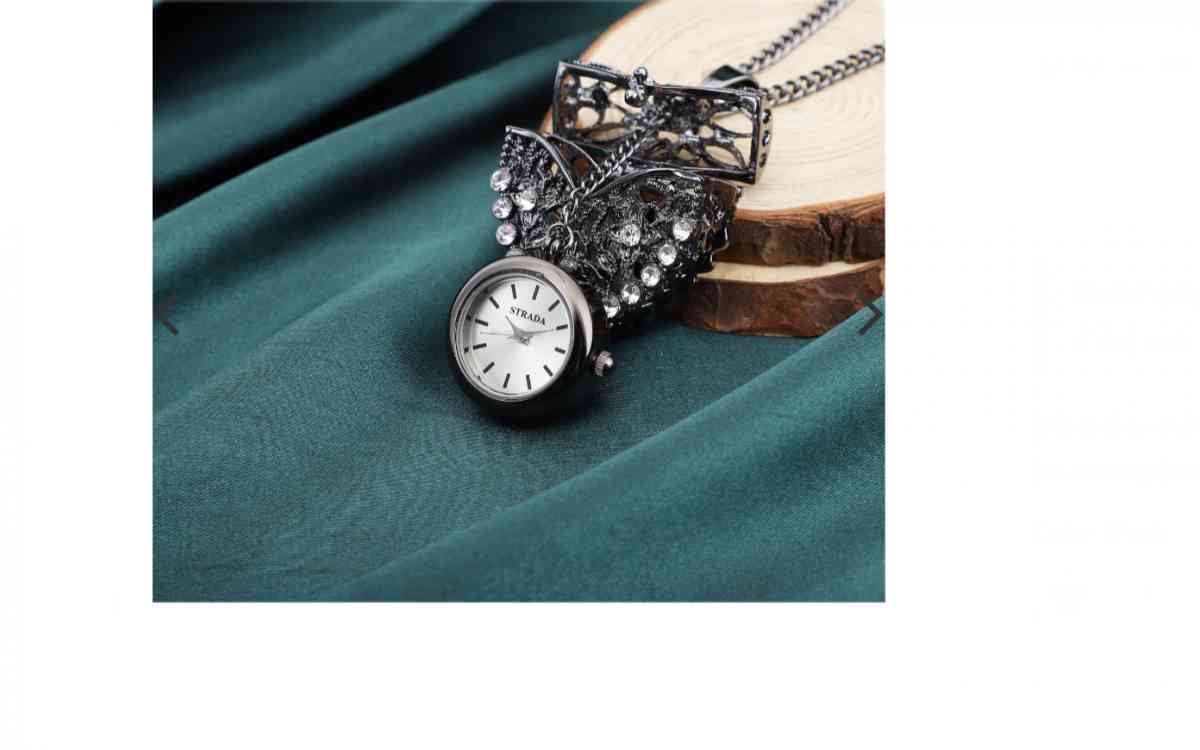 Unique STRADA pendant watch necklace in black silver, 30" - Myrtle Beach, South Carolina - FleaMarketBay