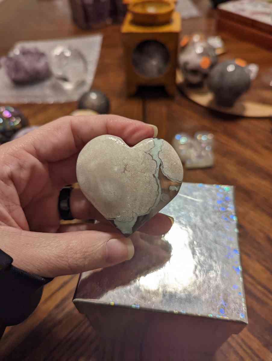 Black Flower Agate With Druzy Pocket - Derwood, Maryland - FleaMarketBay