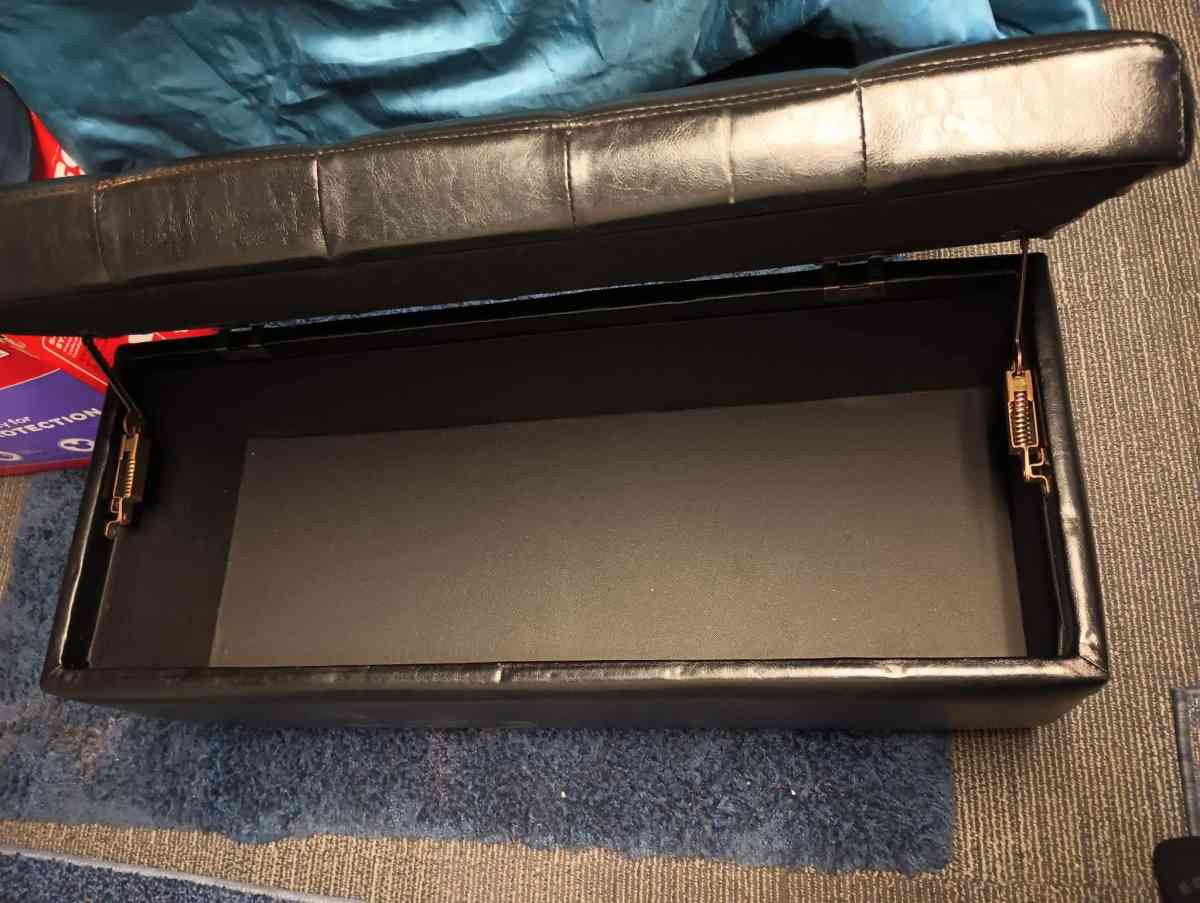 Black Leather ottoman