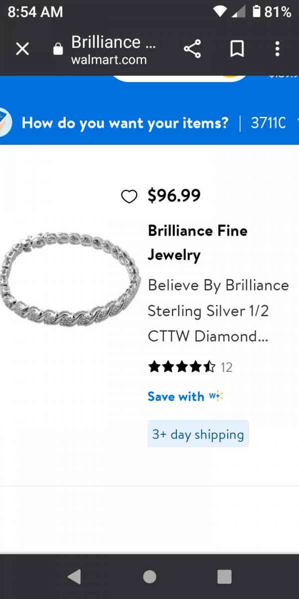 925 Sterling Silver Diamond Bracelet - Mc Minnville, Tennessee - FleaMarketBay