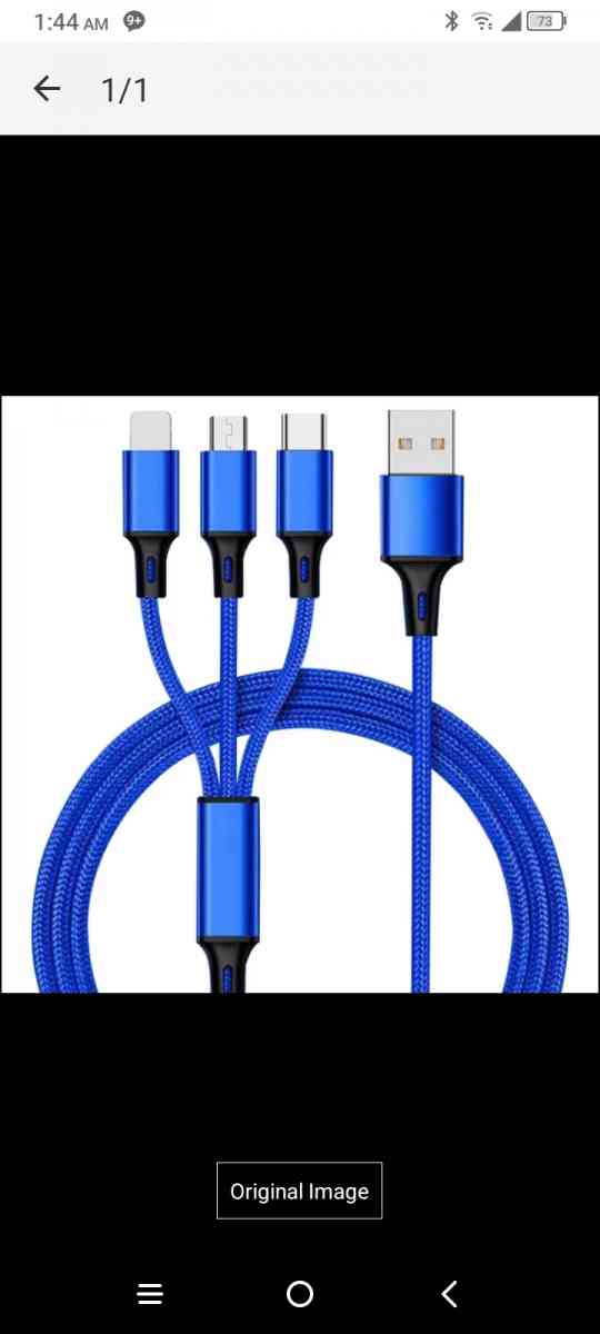 3in1 nylon tangle free USB charging cable - Bessemer, Alabama - FleaMarketBay