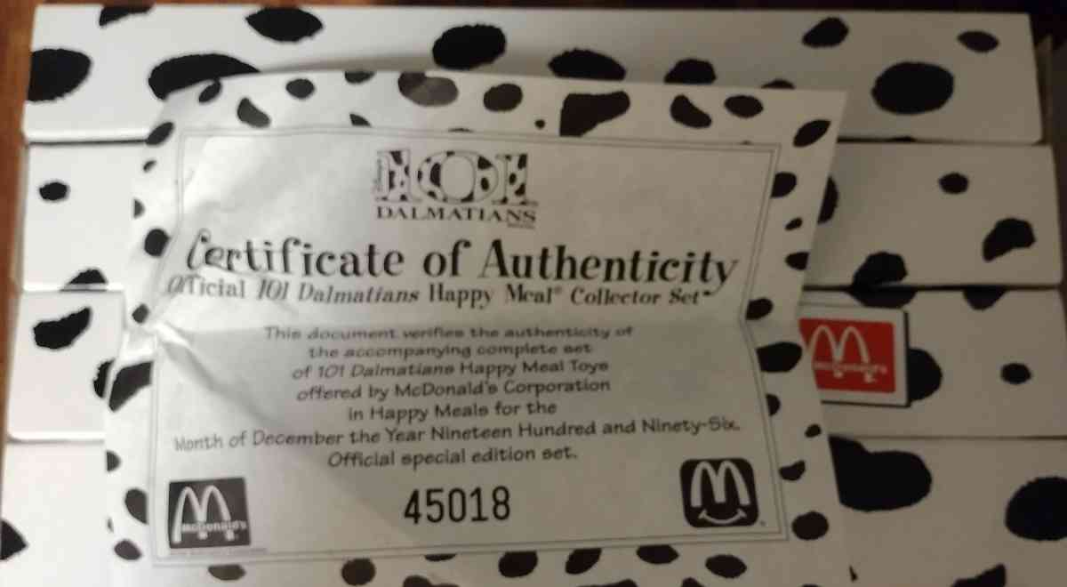 AUTHENTIC 101 DALMATIAN MCDONALDS COLLECTIONS SET - Hagerstown, Maryland