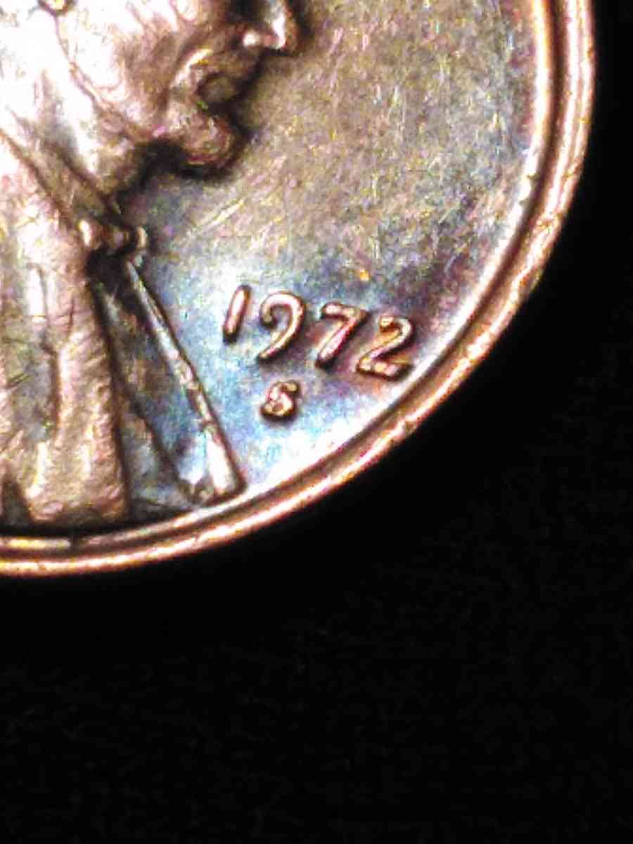 1972 S PENNY W/Rainbow tone and slight doubling. - Denver, Colorado