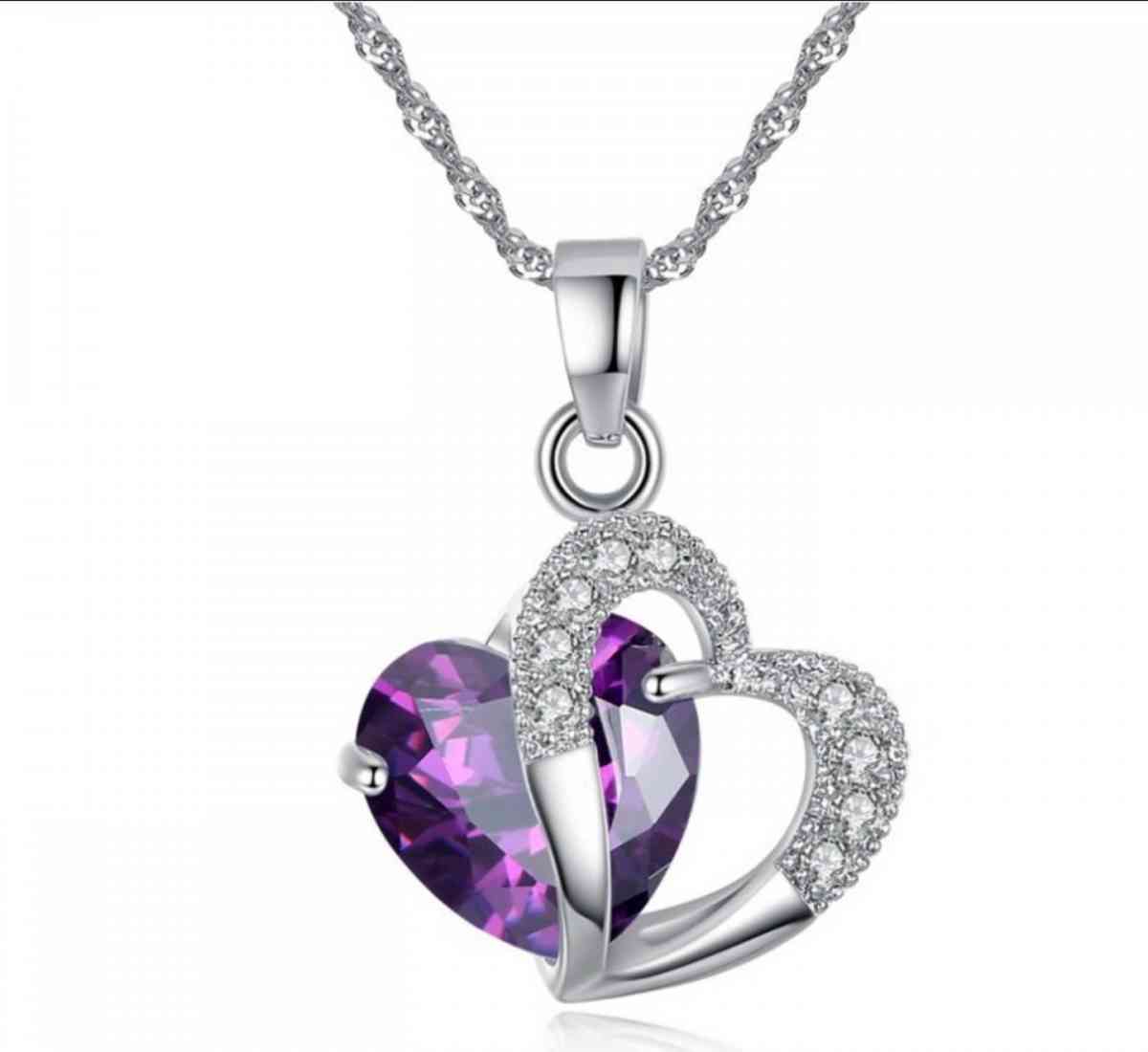 Fashion Peach Heart Shape Colorful Zircon Necklace Clavicle - Alexandria, Virginia