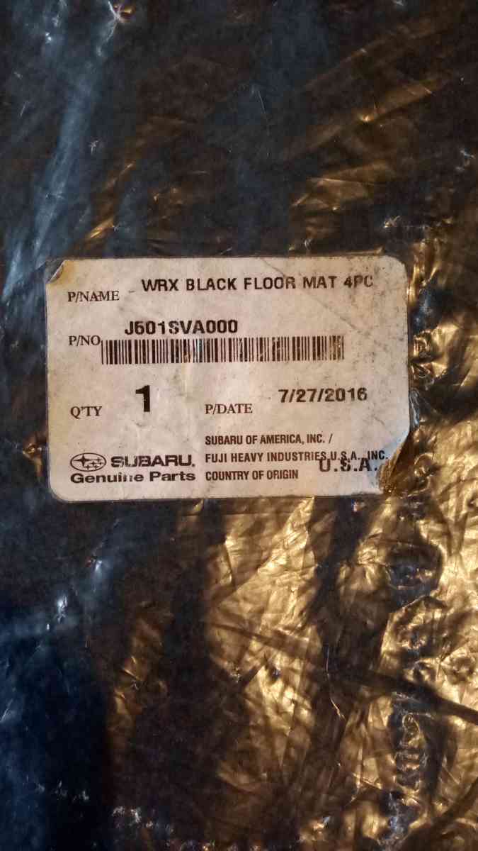 Black 2016 Subaru WRX 4 Piece Floor Matt Set - Kent, Washington - FleaMarketBay