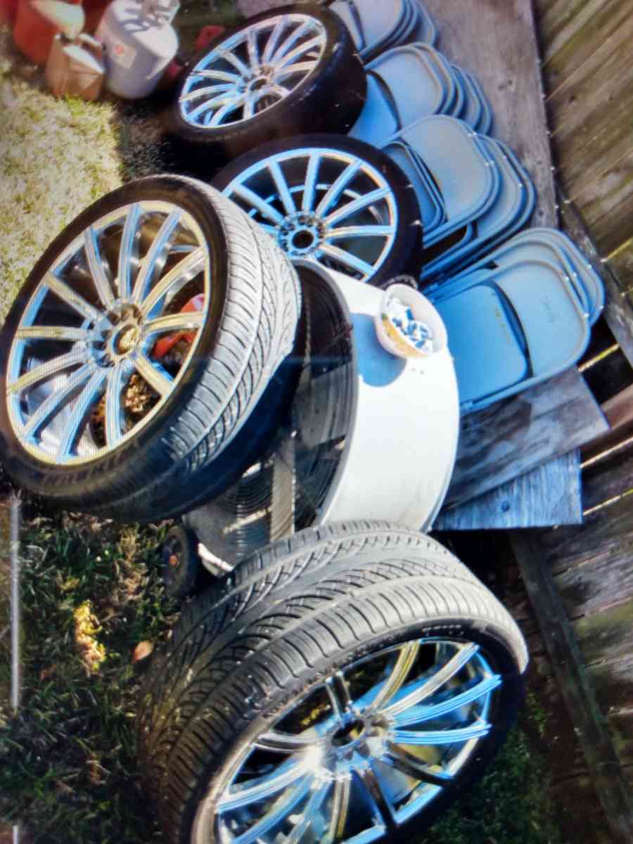 24 Kraze Rims and Tires Pick Up