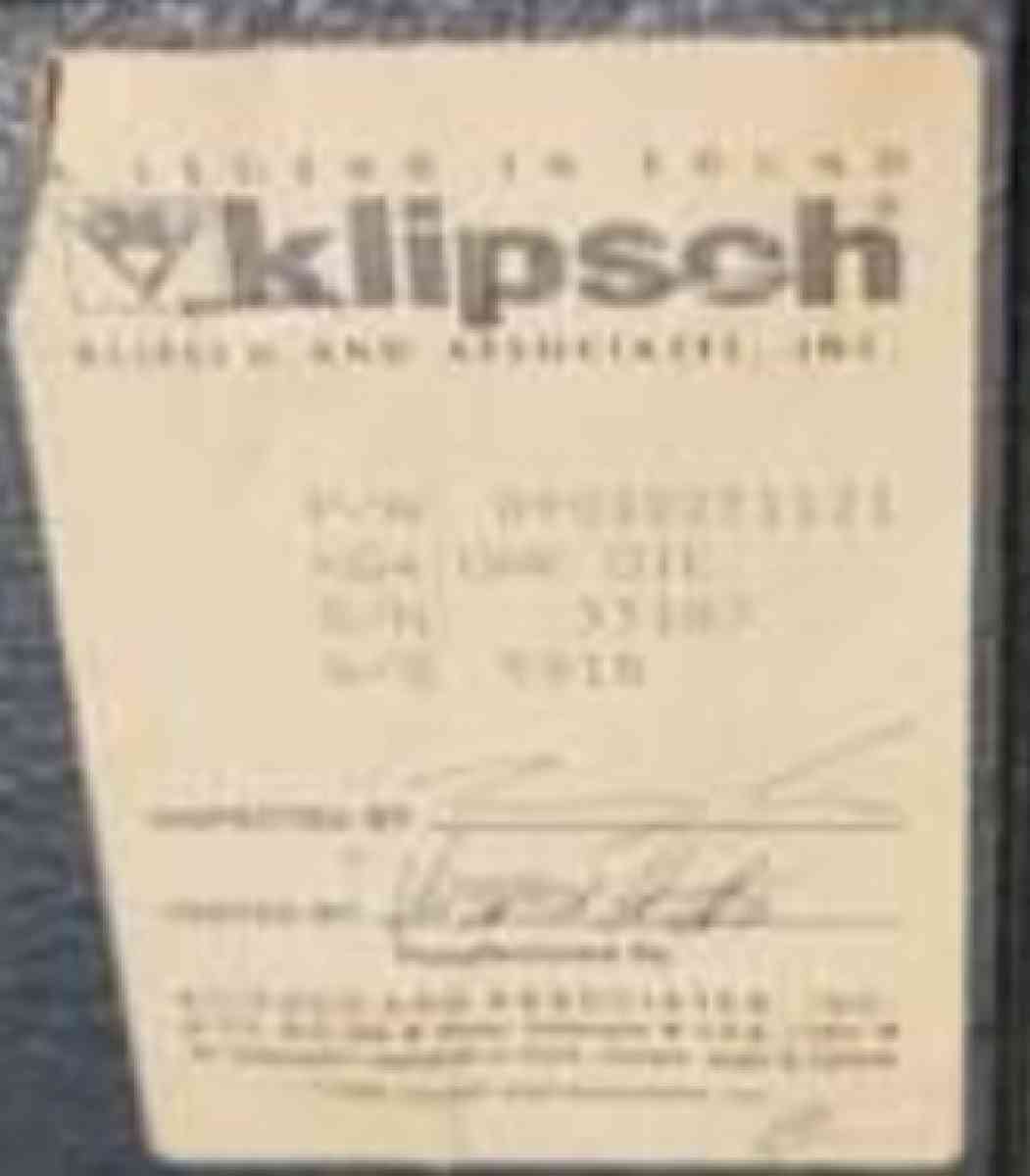 vintage Klipsch speakers are in excellent condition - Agency, Missouri - FleaMarketBay