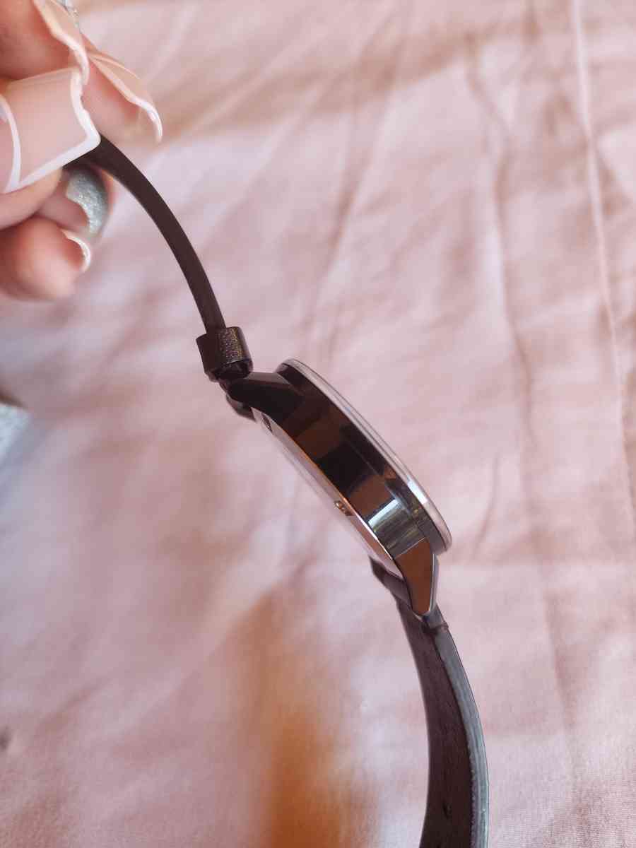 Movado Bold Black Museum Dial Black Leather Unisex Watch - Los Angeles, California - FleaMarketBay