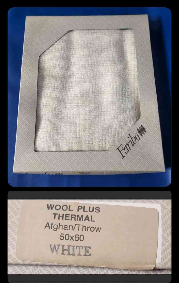 Faribo Wool Blend 50x60 Throw New in Box Vintage