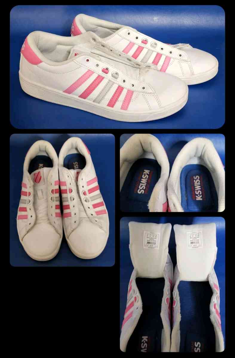 KSwiss Womens Low Tennis Shoes WhitePink Sz 85