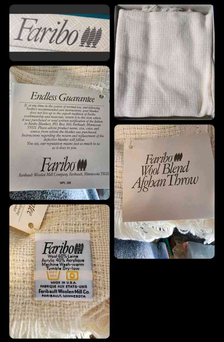 Faribo Wool Blend 50x60 Throw New in Box Vintage - Mountain Home, Idaho - FleaMarketBay
