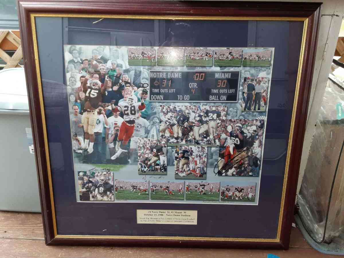 photo of 1988 Notre Dame versus Miami with autographs - Simpsonville, South Carolina