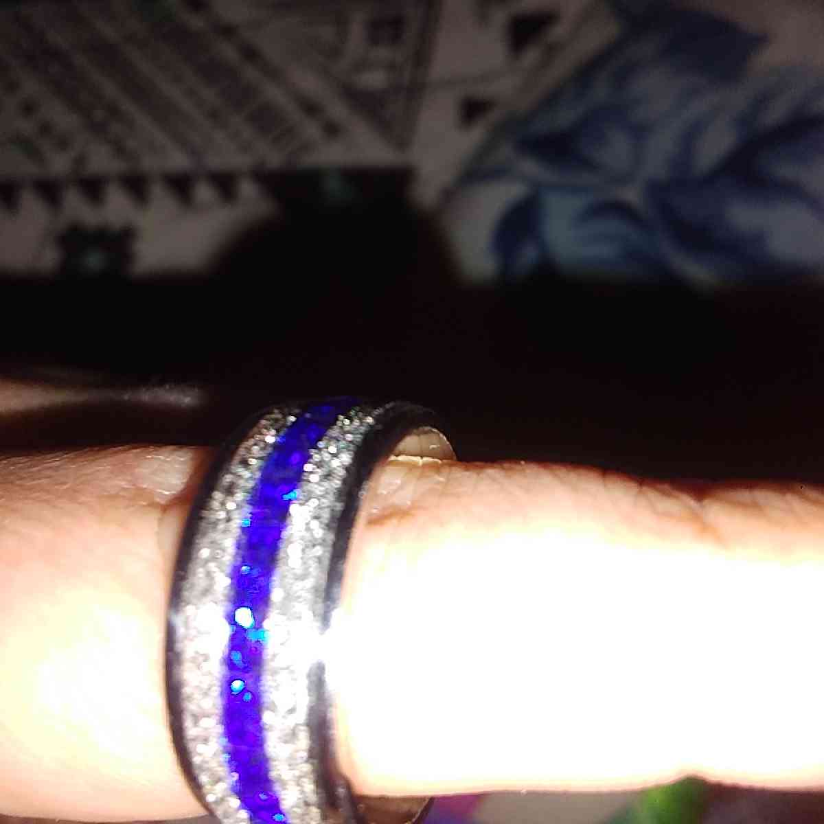 hes and hers white and blue diamonds wedding rings sets - Kansas City, Missouri - FleaMarketBay