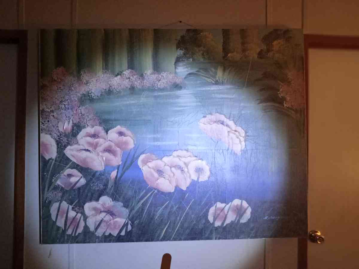 pink flowers by the Pond - Fountain Inn, South Carolina - FleaMarketBay