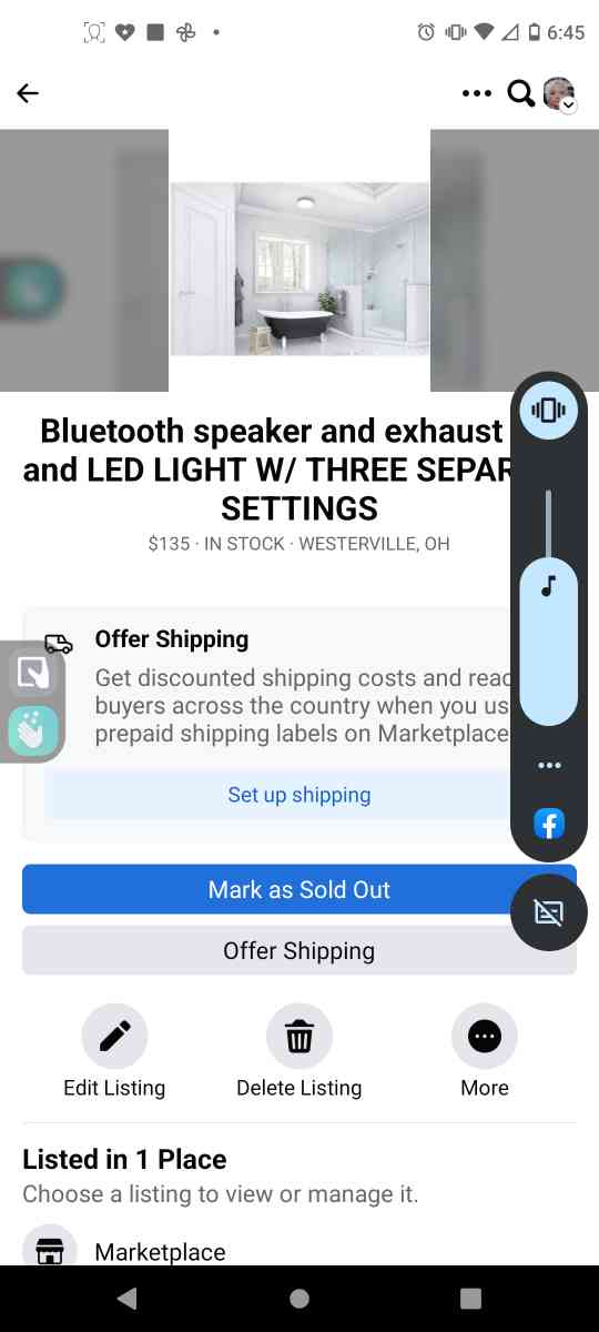 Bluetooth speaker and exhaust fan and LED LIGHT W THREE SEP