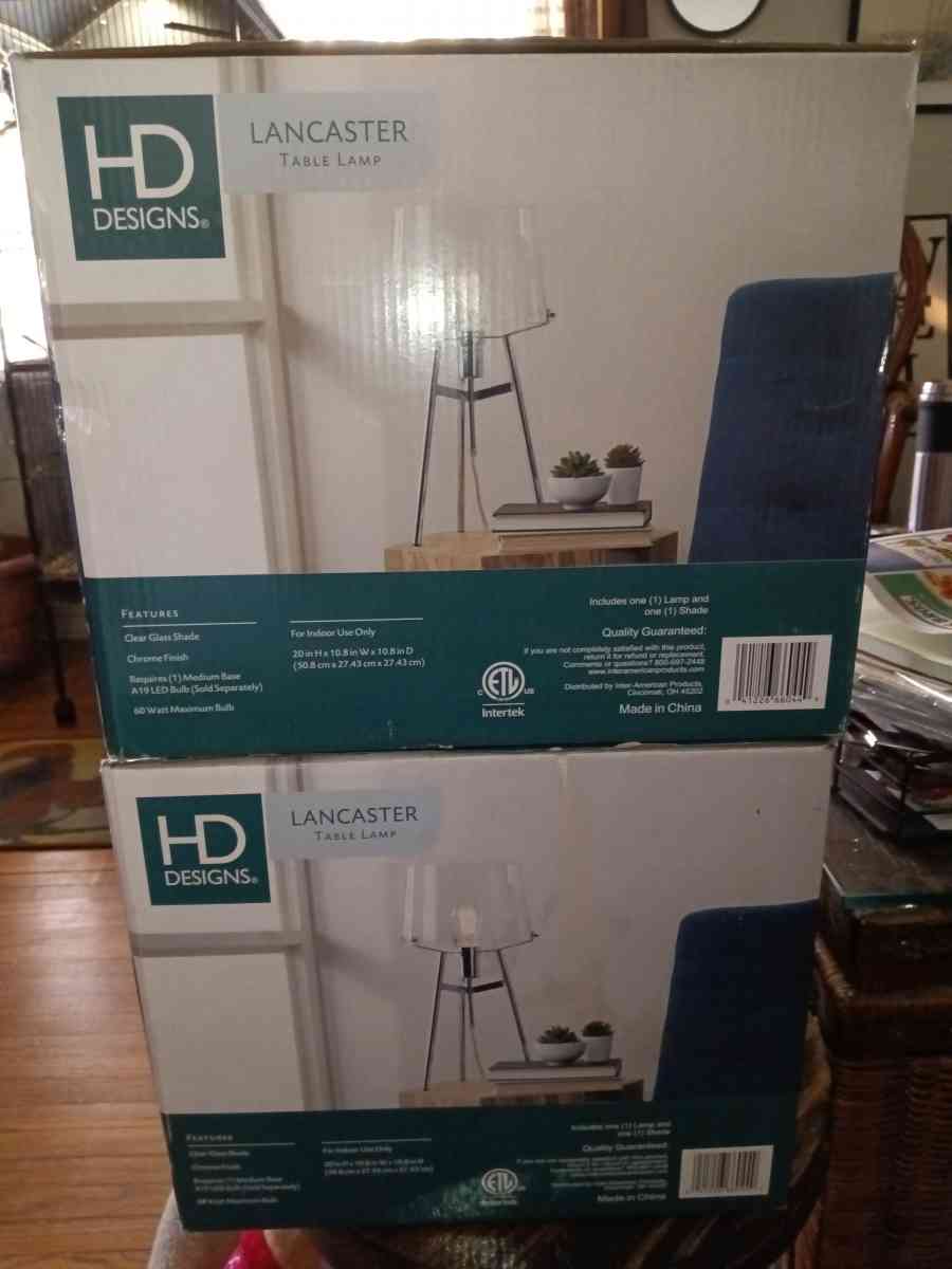 New Set Glass  Chrome Table Lamps - Pasadena, Texas - FleaMarketBay