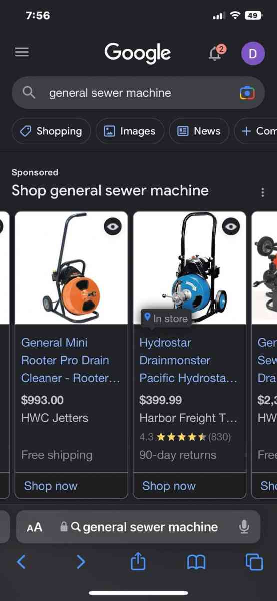 Three RotoRooter machines two small one big - Centralia, Illinois