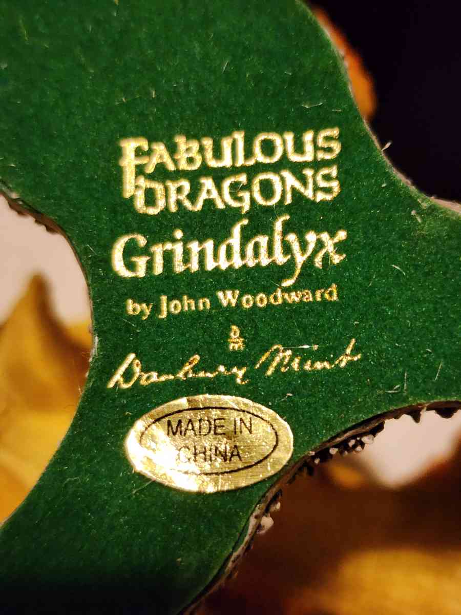Danbury Mint Fabulous Dragons  Grindalyx Collectible - Thompson, Connecticut - FleaMarketBay