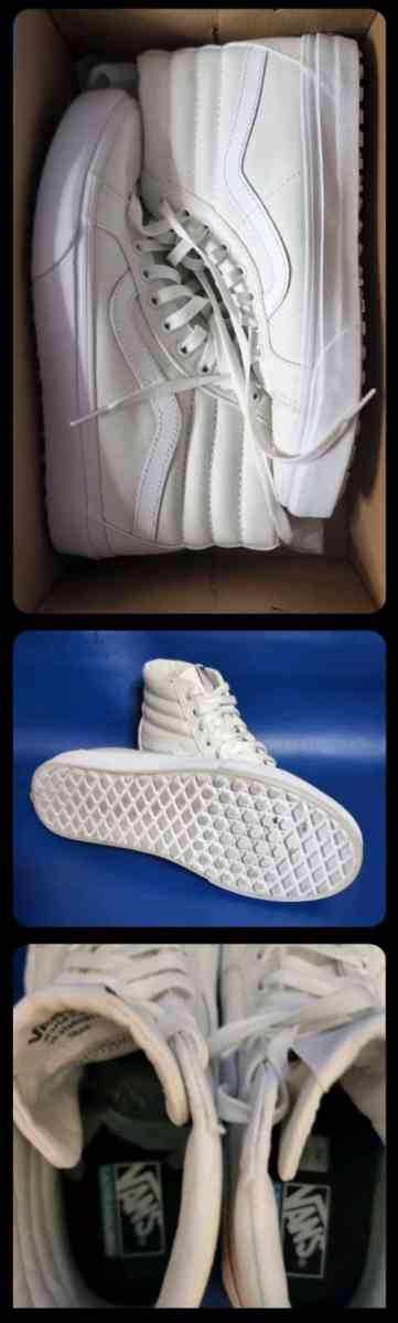 Vans Sk8Hi Sneakers True White Canvas Skateboarding HighTop - Mountain Home, Idaho - FleaMarketBay