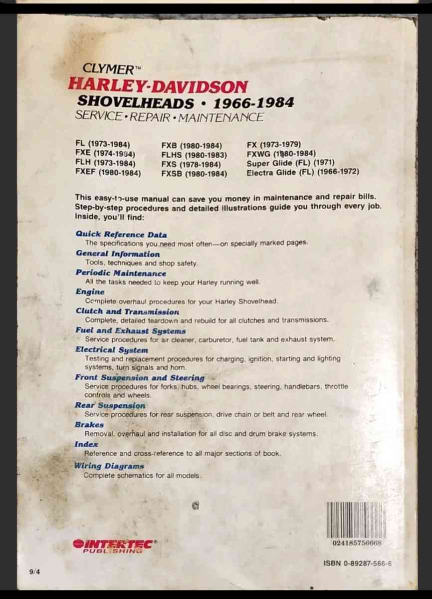 Vintage Harley Shovelhead CLYMER REPAIR MANUAL M420 - Mountain Home, Idaho - FleaMarketBay