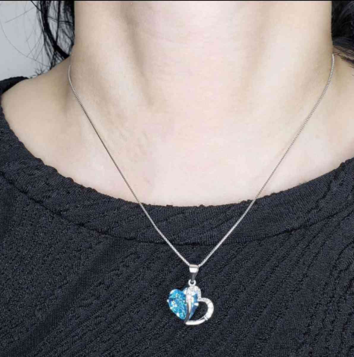 Fashion Peach Heart Shape Colorful Zircon Necklace Clavicle - Alexandria, Virginia - FleaMarketBay