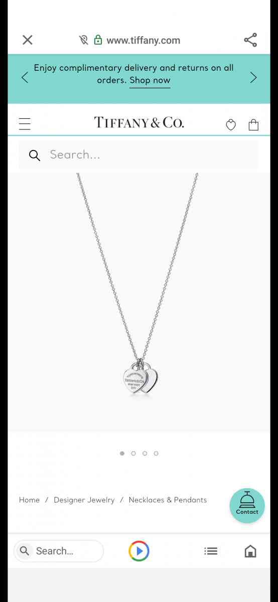 Tiffanys double mini heart necklace - Gilbert, Arizona - FleaMarketBay