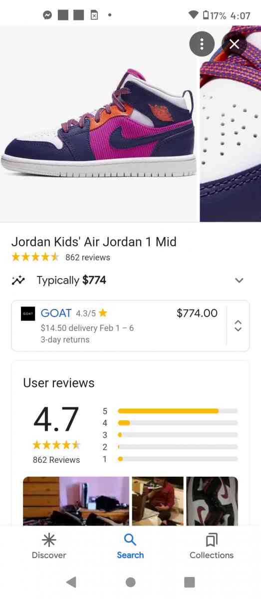 Authentic Retro 1 Jordans size 6w or 4 and a half Y - Mesa, Arizona