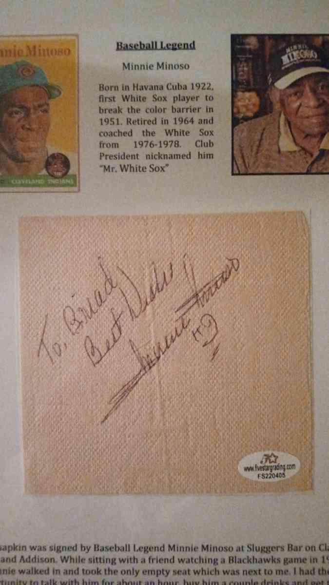 Minnie Minnoso autograph - Fountain Inn, South Carolina - FleaMarketBay
