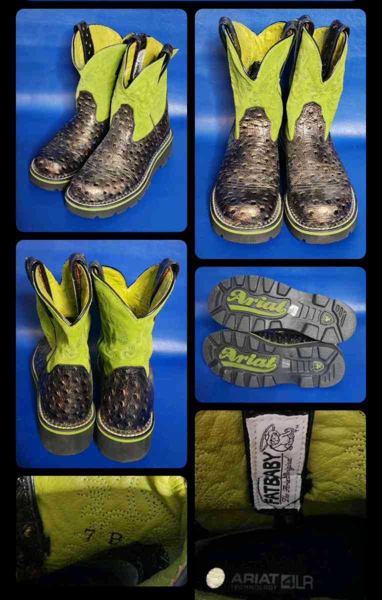 Lime Green Fatbaby Boots Ariats Ladies size 7b New no box - Mountain Home, Idaho - FleaMarketBay