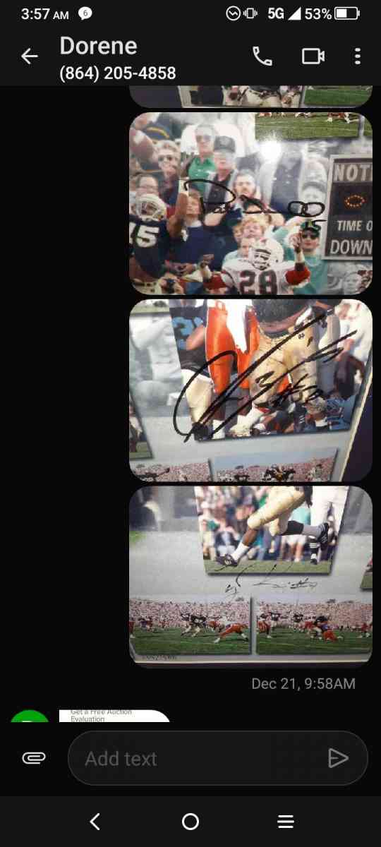 photo of 1988 Notre Dame versus Miami with autographs - Simpsonville, South Carolina - FleaMarketBay