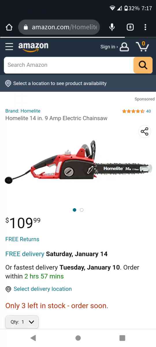 Electric Chainsaw - Mobile, Alabama - FleaMarketBay