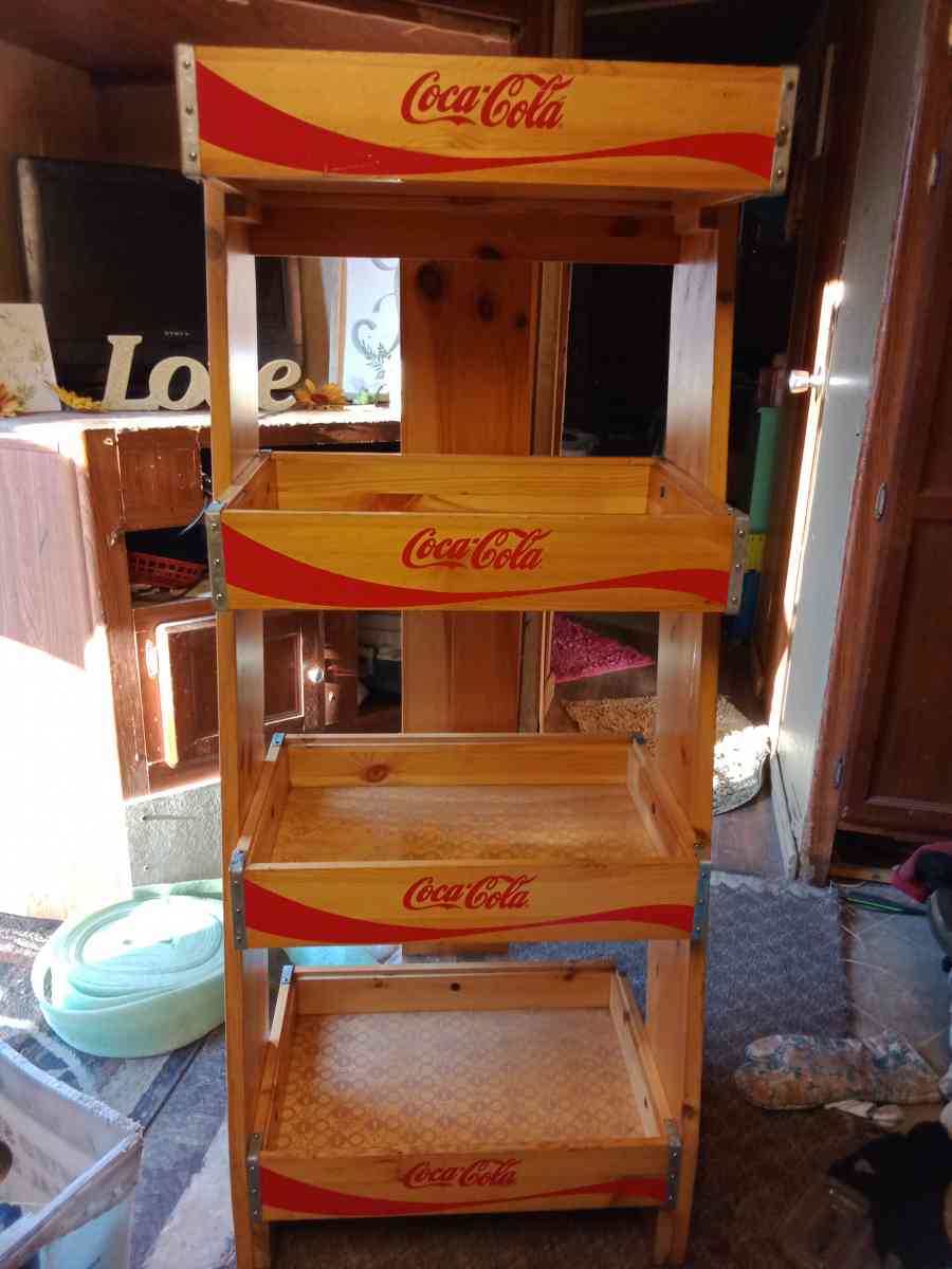 coke cola four tier Wooden shelf - Huntington, Texas - FleaMarketBay