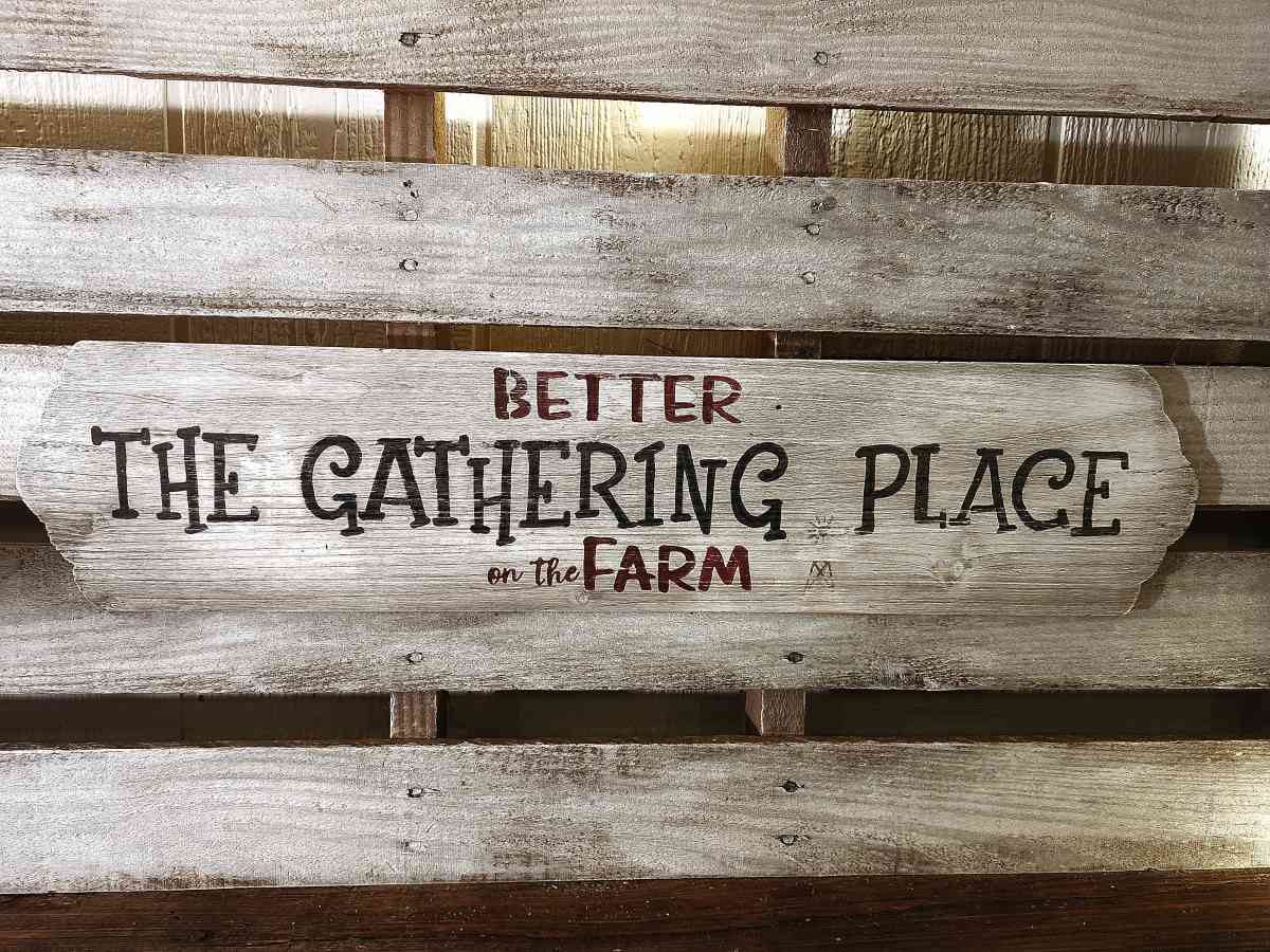 The Gathering Place Wood Sign - Le Roy, Illinois - FleaMarketBay