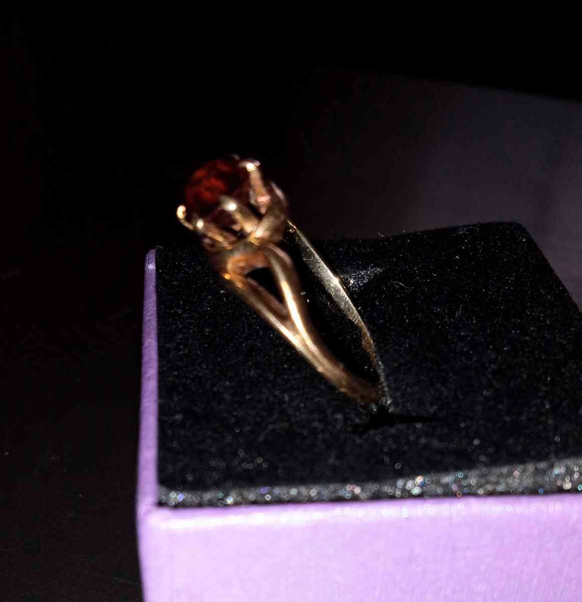 Rare 10K Yellow Gold Almandine Garnet Ring - West Jordan, Utah - FleaMarketBay