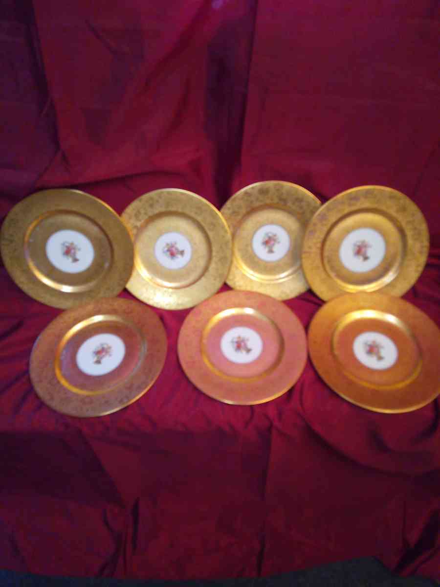 7 GOLD ANTIQUE CHINA PLATES - West Union, Ohio - FleaMarketBay