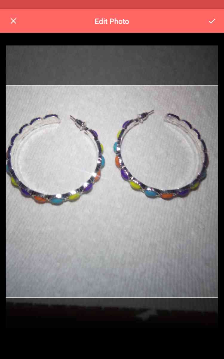 C shaped Hoops Silverstone  with multicolor turquoise stones - Syracuse, New York
