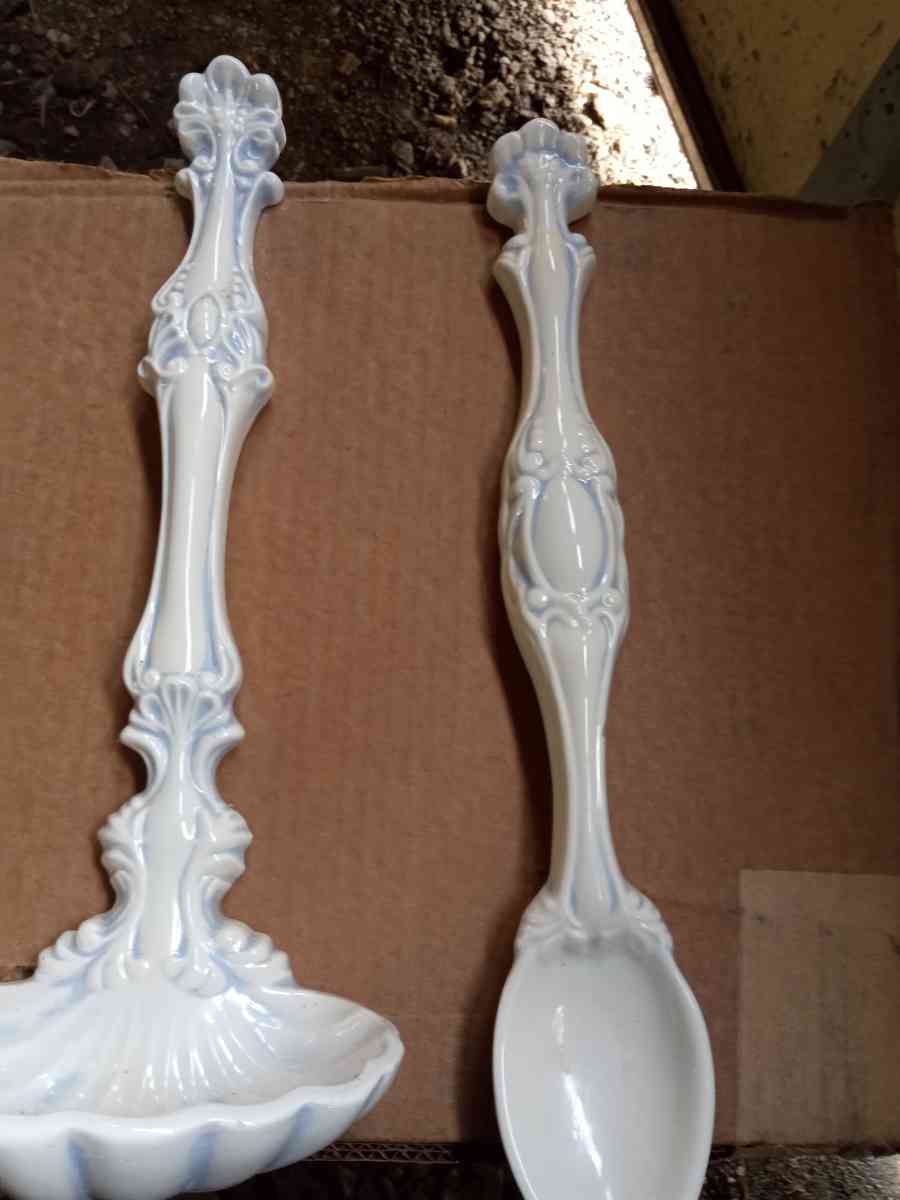 antique pottery fork spoon and soap dish - Pelzer, South Carolina - FleaMarketBay