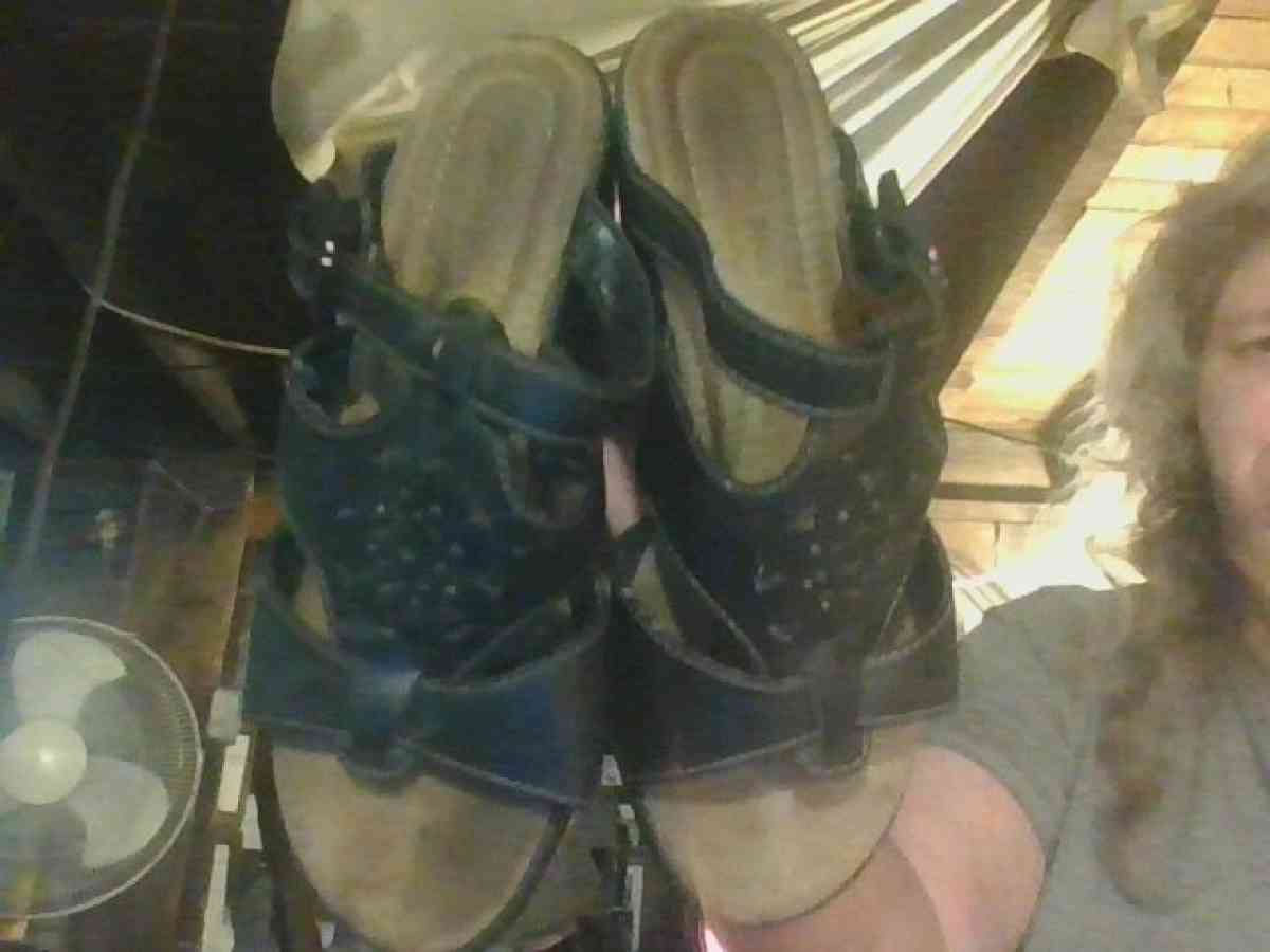 Black open toe Sandle Wedge Shoes size 7 - Alliance, Ohio - FleaMarketBay