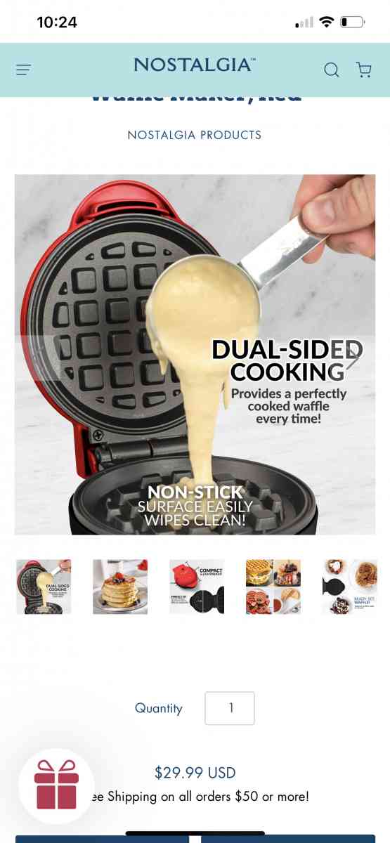 MyMini Personal Electric Waffle Maker Red - Antioch, Tennessee - FleaMarketBay