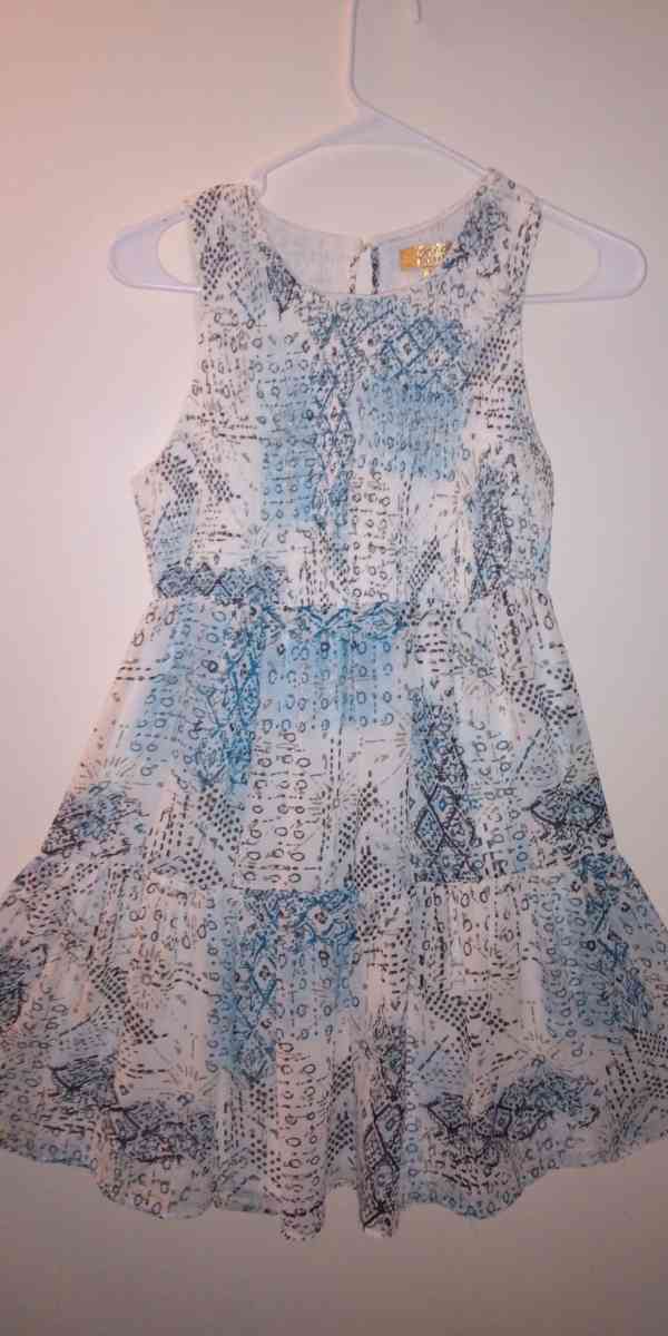 Vera Wang Womens Princess Dress Ruffle Detail Blue Print Siz - Fort Gaines, Georgia