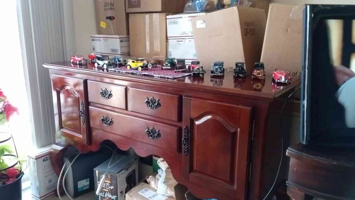 sofa and ottoman also buffet cabinet good condition as well - Dekalb, Illinois