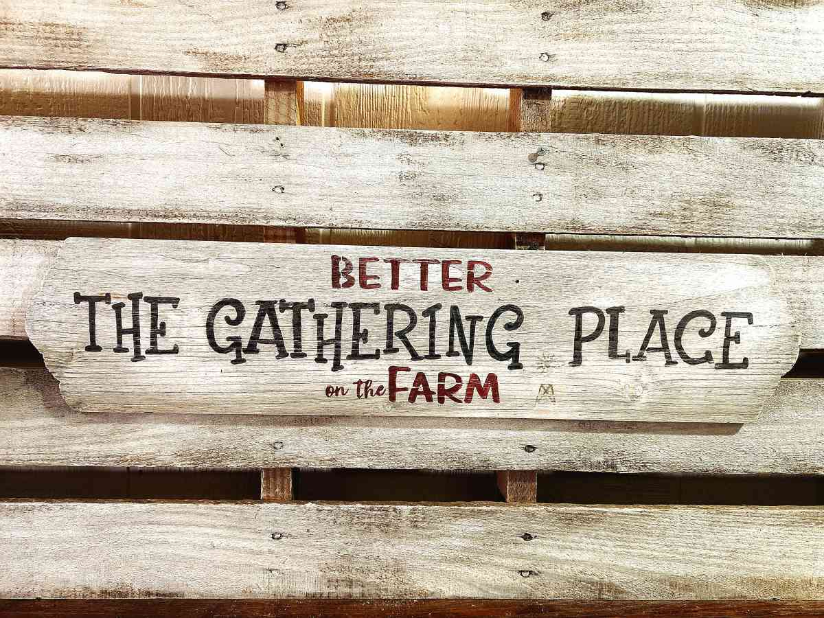 The Gathering Place Wood Sign - Le Roy, Illinois