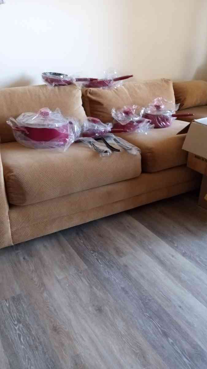 sofa and ottoman also buffet cabinet good condition as well - Dekalb, Illinois - FleaMarketBay