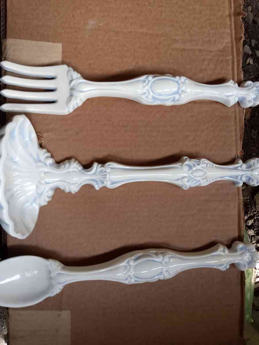 antique pottery fork spoon and soap dish - Pelzer, South Carolina - FleaMarketBay