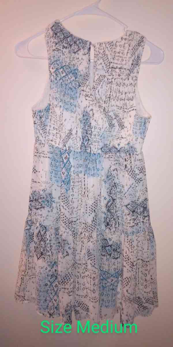 Vera Wang Womens Princess Dress Ruffle Detail Blue Print Siz - Fort Gaines, Georgia - FleaMarketBay