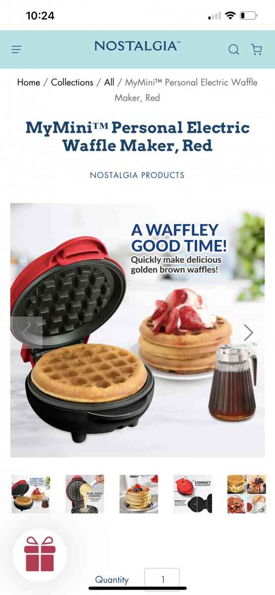 MyMini Personal Electric Waffle Maker Red - Antioch, Tennessee - FleaMarketBay