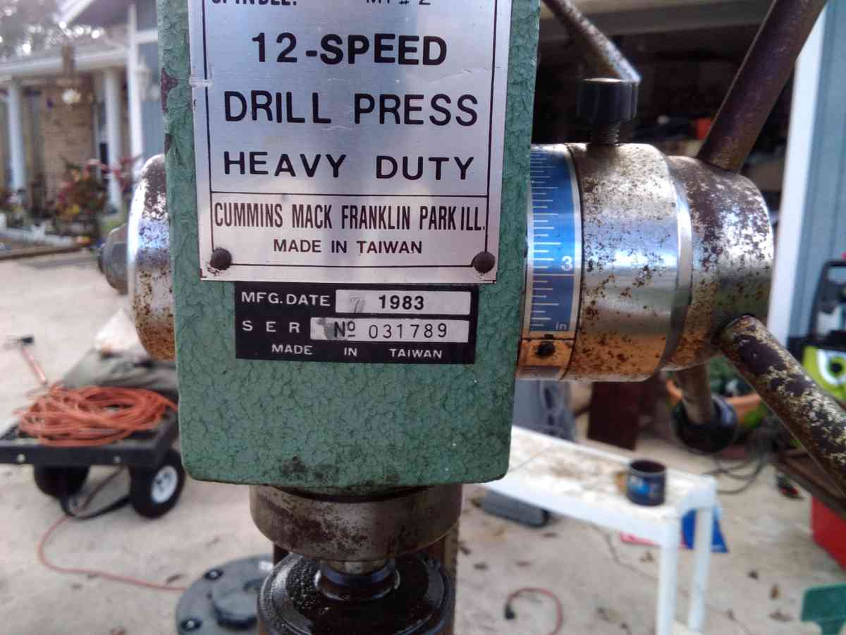 I Im Mac Cummins drill press 12 speed 1983 very good conditi - Alicia, Arkansas - FleaMarketBay