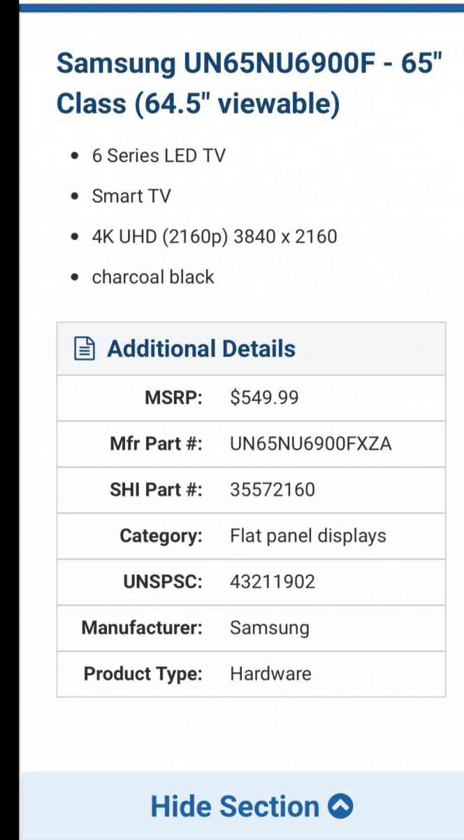 65 Samsung Smart TV 4K UHD - Charlotte, North Carolina - FleaMarketBay