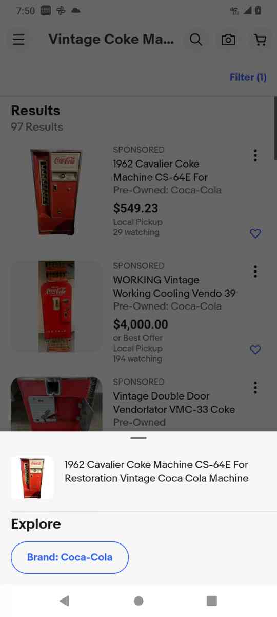 1960s coke vending machine - Oswego, New York - FleaMarketBay